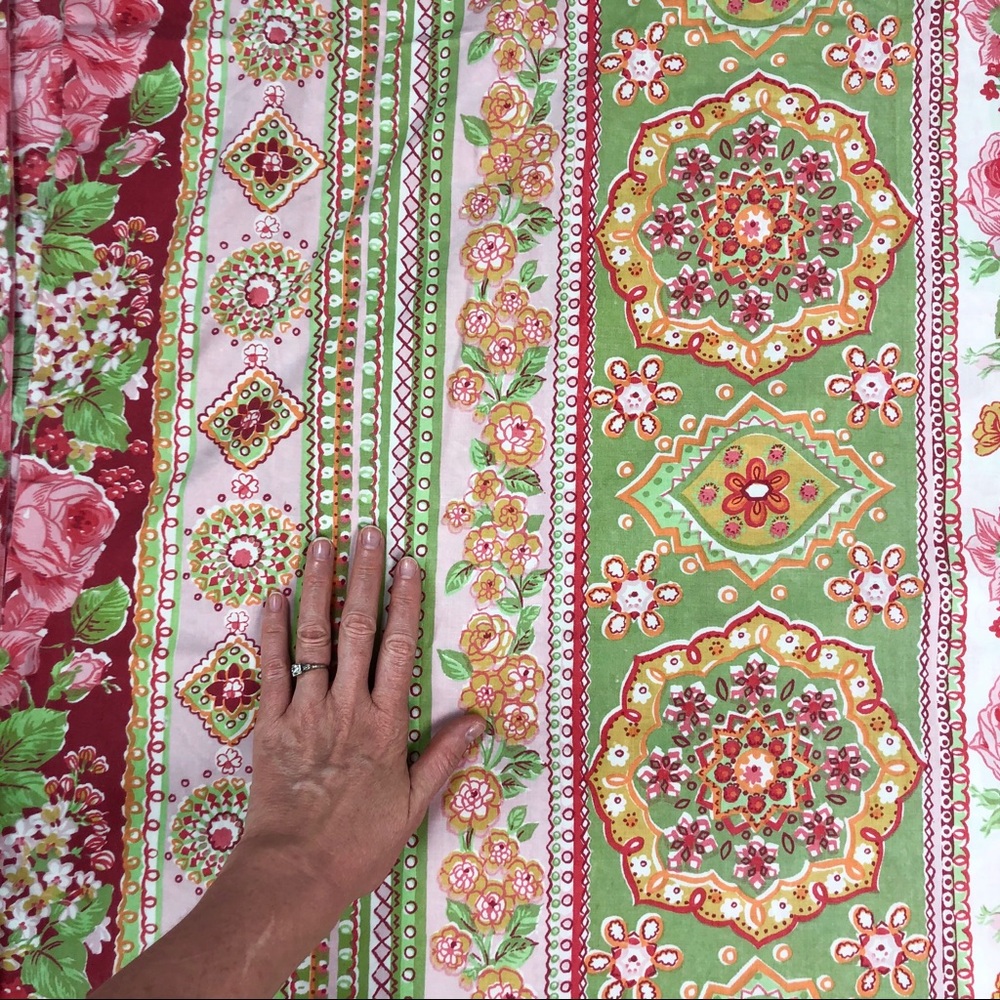 Vintage Full Flat Sheet Pink Floral Mandala Cannon - Picture 2 of 10